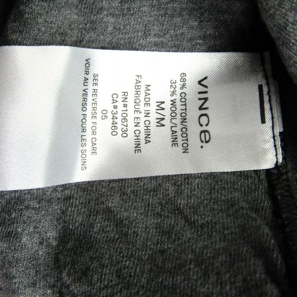 Vince Contrast Men's Double Knit Cotton & Wool Hoodie, Size Medium - Black - Picture 6 of 6